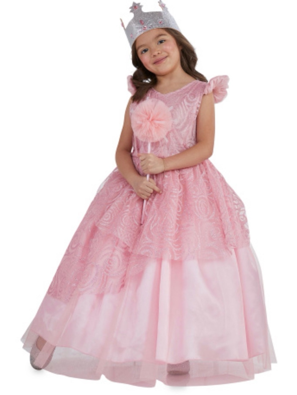 Pink Glitter Glinda or Princess Lace Ballgown Dress